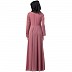Designer Umbrella abaya with pearl handwork- Puce Pink Designer Umbrella abaya with pearl handwork- Puce Pink