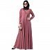 Designer Umbrella abaya with pearl handwork- Puce Pink Designer Umbrella abaya with pearl handwork- Puce Pink