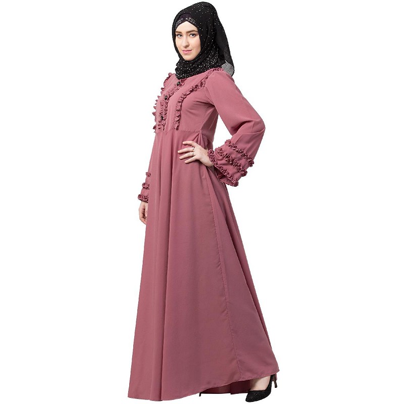 Umbrella Abaya- Buy umbrella abaya with frill work at shiddat.com