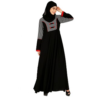 Designer dual color umbrella abaya 