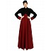 Dual color umbrella abaya-Maroon-Black  Dual color umbrella abaya-Maroon-Black