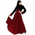 Dual color umbrella abaya-Maroon-Black  Dual color umbrella abaya-Maroon-Black