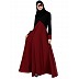 Dual color umbrella abaya-Maroon-Black  Dual color umbrella abaya-Maroon-Black