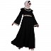 Designer Black umbrella abaya with Lace