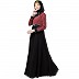 Designer polka dotted Umbrella abaya