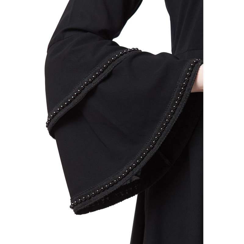 black bell sleeve abaya
