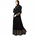 Designer printed Umbrella abaya with handwork- Black Designer printed Umbrella abaya with handwork- Black