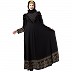 Designer printed Umbrella abaya with handwork- Black Designer printed Umbrella abaya with handwork- Black