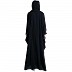 Front open kaftan with embroidery work- Black Front open kaftan with embroidery work- Black