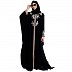 Front open kaftan with embroidery work- Black Front open kaftan with embroidery work- Black