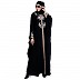 Front open kaftan with embroidery work- Black Front open kaftan with embroidery work- Black