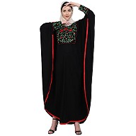 Indo classic Kaftan with embroidery work- Black