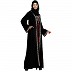 Layered abaya with embroidery work-Black Layered abaya with embroidery work-Black