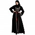 Layered abaya with embroidery work-Black Layered abaya with embroidery work-Black