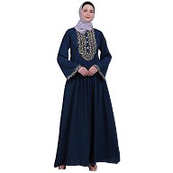 Firdaws Pintuck embroidery abaya- Teal