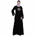Emirates Umbrella abaya with embroidery work- Black