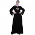 Emirates Umbrella abaya with embroidery work- Black