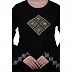 Emirates Umbrella abaya with embroidery work- Black