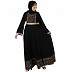 Designer Block printed Umbrella abaya- Black
