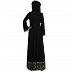 Designer Block printed Umbrella abaya- Black