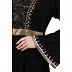 Designer Block printed Umbrella abaya- Black
