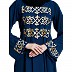 Umbrella abaya with golden embroidery work - Teal Umbrella abaya with golden embroidery work - Teal