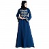 Umbrella abaya with golden embroidery work - Teal Umbrella abaya with golden embroidery work - Teal