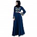 Umbrella abaya with golden embroidery work - Teal Umbrella abaya with golden embroidery work - Teal