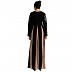 Umbrella abaya with embroidery work - Black-Khaki