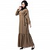 Designer Frilled abaya- Beige Designer Frilled abaya- Beige