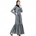 Designer Frilled abaya- Grey Designer Frilled abaya- Grey