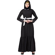 Polka dotted frilled dress- Black Polka dotted frilled dress- Black