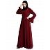 Casual frilled abaya- Maroon Casual frilled abaya- Maroon