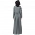 Front open abaya with pintucks- Grey Front open abaya with pintucks- Grey