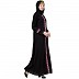 Elegant front open abaya with embroidery work- Black Elegant front open abaya with embroidery work- Black