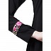 Elegant front open abaya with embroidery work- Black Elegant front open abaya with embroidery work- Black