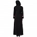 Elegant front open abaya with embroidery work- Black Elegant front open abaya with embroidery work- Black