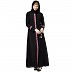 Elegant front open abaya with embroidery work- Black Elegant front open abaya with embroidery work- Black