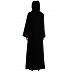 Front open abaya with piping work- Black Front open abaya with piping work- Black