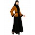 Dual colored Layered abaya- Mustard-Black Dual colored Layered abaya- Mustard-Black