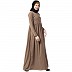 Front open abaya with pintucks- Beige Front open abaya with pintucks- Beige