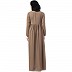 Front open abaya with pintucks- Beige Front open abaya with pintucks- Beige
