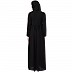 Front open abaya with pintucks- Black Front open abaya with pintucks- Black