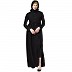 Front open abaya with pintucks- Black Front open abaya with pintucks- Black