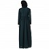 Front open abaya with pintucks- Bottle Green Front open abaya with pintucks- Bottle Green