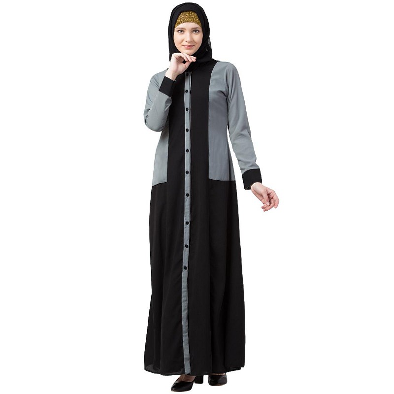 modern front open abaya