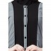 Dual colored front open abaya- Black-Grey