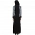 Dual colored front open abaya- Black-Grey
