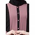 Dual colored front open abaya- Puce Pink-Black