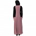 Dual colored front open abaya- Puce Pink-Black